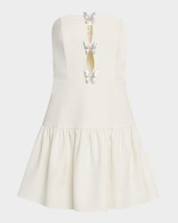 Strapless Cutout Butterfly Crepe Mini Dress