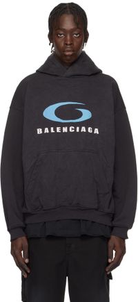 Balenciaga Black Loop Sports Icon Medium Fit Hoodie