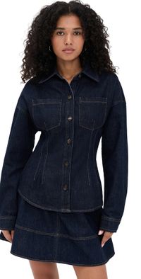 Line & Dot Caryl Hourglass Jacket Indigo S