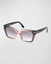 Winona Transparent Two-Tone Acetate Cat-Eye Sunglasses