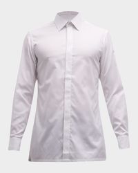 Men's Slim Fit Covered Placket Dress Shirt