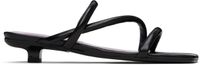 BY FAR Black Morena Nappa Leather Heeled Sandals