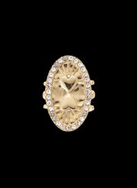 Hipanema - Bague ajustable avec cabochon central - Taille Unique - Doré