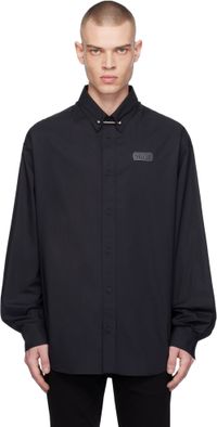 Versace Jeans Couture Black Piercing Relaxed-Fit Shirt