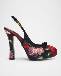 Slingback Floral Ballerina Stiletto Pumps