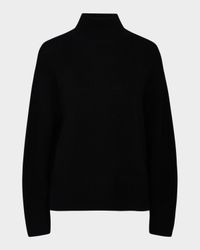Wool-Cashmere Side-Slit Turtleneck Sweater