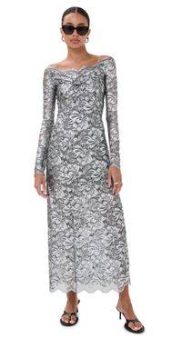 rabanne Long Lace Dress Black / Silver 34