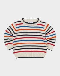 Boy's Raised Stripe Cotton Sweater, Size 12M-4