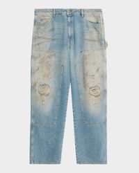 Men's Distressed Sand-Washed Painter Jeans