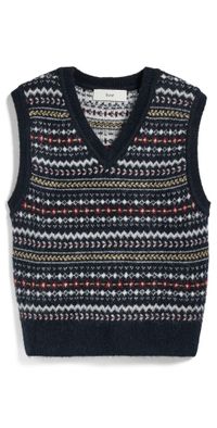 DUNST Unisex Crafted V Neck Knit Vest Navy XL
