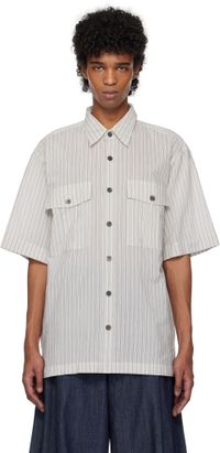 Dries Van Noten Gray Striped Shirt