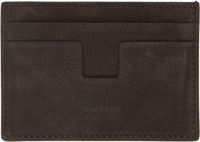 TOM FORD Brown Nubuck Money Clip Card Holder