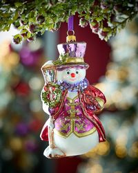 Snowman with Lantern Christmas Ornament