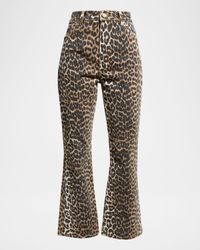Betzy Leopard Cropped Bootcut Jeans