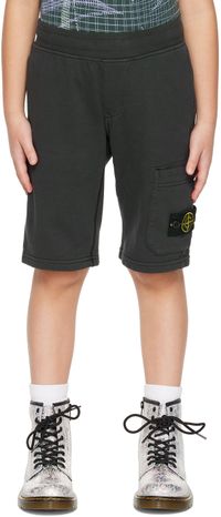 Stone Island Junior Kids Gray Patch Shorts