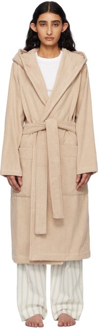 Tekla Beige Hooded Bathrobe