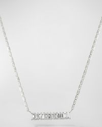 14K Gold Baguette Diamond Bar Pendant Necklace, 0.33 tcw