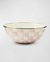 Rosy Check Enamel Everyday Bowl, Medium