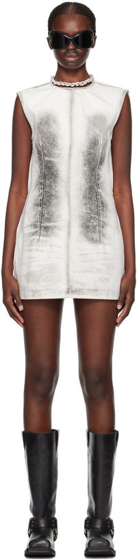 Acne Studios White Sprayed Denim Minidress