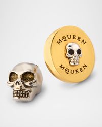 Men's Skull Medallion Earring, Single