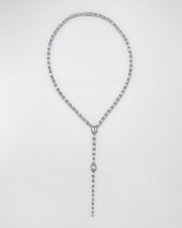 Emerald-Cut Pave Cubic Zirconia Dramatic Y Necklace
