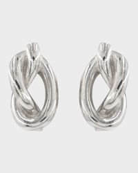 Silver Clip-On Knot Earrings