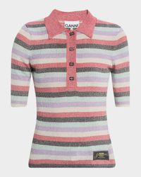 Sparkly Rib-Knit Polo