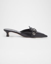 Danielle Leather Kitten Mule Pumps