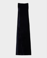 Sleeveless V'd Back Velvet Maxi Dress