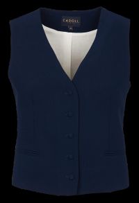 Caroll - Gilet de costume droit boutonné à Col V - Taille 34 - Bleu