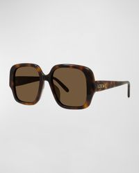 Logo Acetate Square Sunglasses