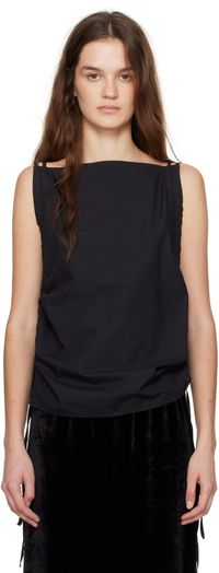 Baserange Black Pictorial Strap Tank Top