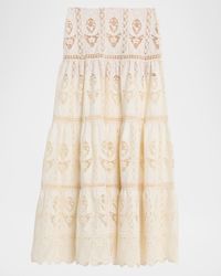 Crochet Lace Tiered Maxi Skirt