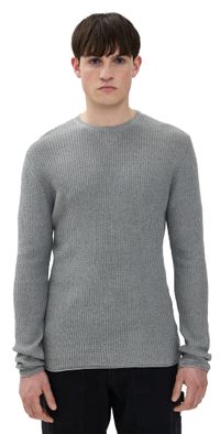 Billy Reid Mini Waffle Crew Grey L