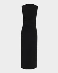 Nef Ruched Mock-Neck Midi Dress