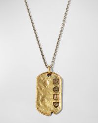 Men's Distressed Dog Tag Two-Tone Pendant Necklace