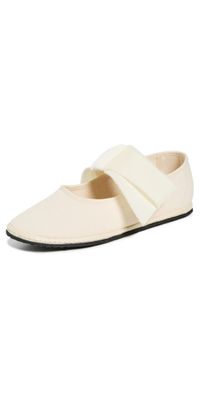 ViBi VENEZiA Cotton Mary Jane Maxi Bow Flats Ecru 35