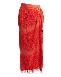 Fringe Sarong Maxi Skirt