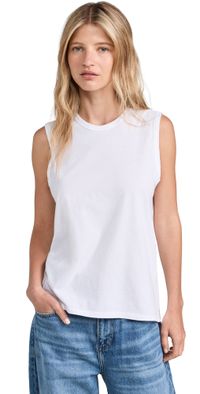 Another Tomorrow Sleeveless Tee Black L