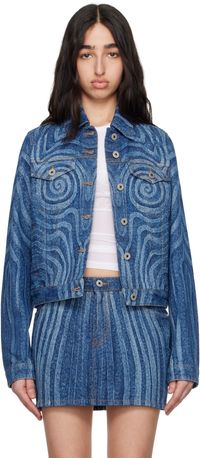 Jean Paul Gaultier Blue Spiral Denim Jacket