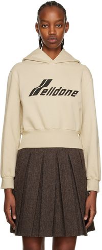 We11done Beige Printed Hoodie