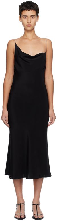 Silk Laundry Robe midi Carrie noire