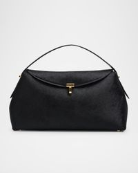 T Lock Horsehair Top-Handle Bag