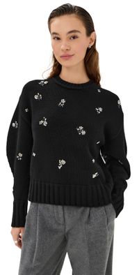 SIMKHAI Coraline Crew Neck Pullover Black XS