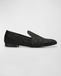 Men's Baroque Fabric Smoking Slippers