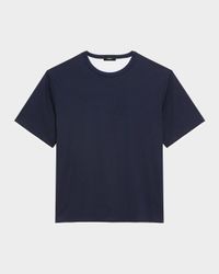 Men's Pima Cotton Double-Layer Crewneck T-Shirt