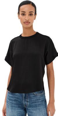 SIMKHAI Addy Knit Back T-Shirt Black M
