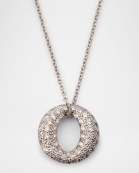 Estate Elsa Peretti x Tiffany Platinum Pave Diamond Sevillana Pendant Necklace