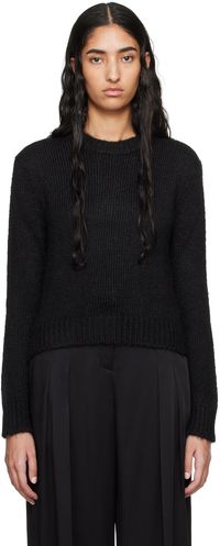 Jil Sander Pull écourté noir en alpaga