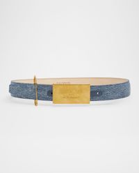 Calfskin Leather Denim Belt W/ Safety Pin